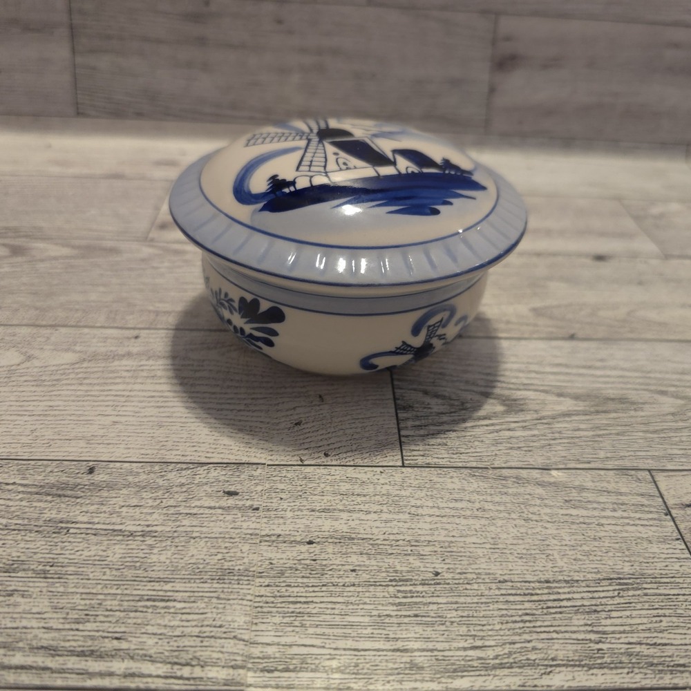 Deco Otelli Haarlem Holland Windmill Hand Painted Trinket Dish - Picture 4 of 7